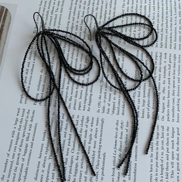 🔥❤️🔥❤️ Brunello Cucinelli Black Monili Loop Earrings 🔥❤️🔥❤️ - Picture 5 of 10